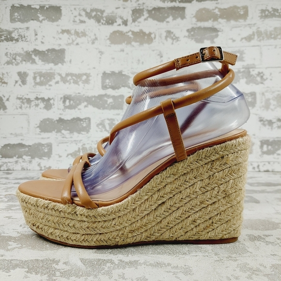 New Bp Cohan Espandrille Platform Wedge Sandal In Tan Mocha K79 - Picture 1 of 13
